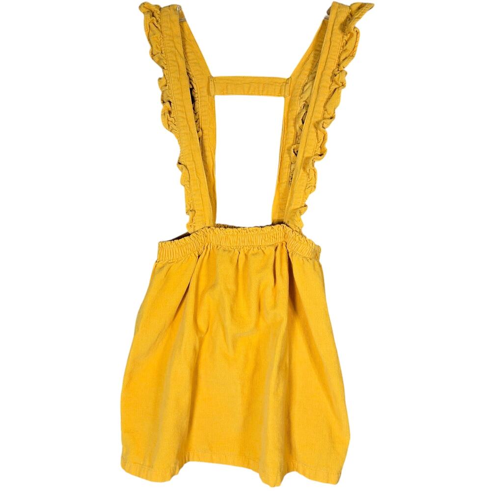 Ruffle Butts Suspender Skirt Girls 8 Yellow Corduroy Ruffle Strap Overall‎ Retro